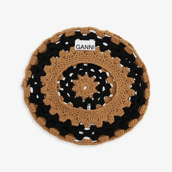 Ganni Lambswool Crochet Beret - Picture 4 of 7